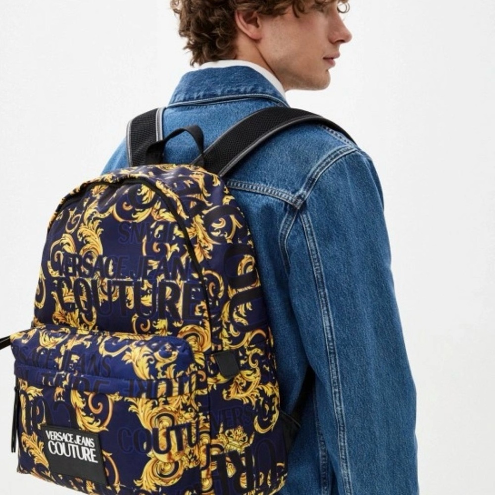 Versace Jeans Collection Blue and Gold Backpack